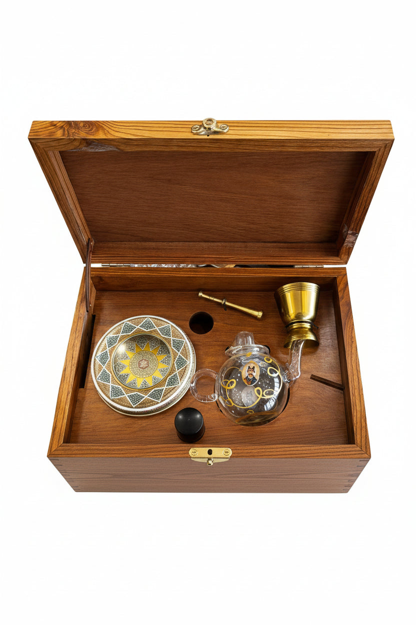 Luxury Saffron Gift Set with Brass Mortar – Super Negin Saffron مجموعة هدايا الزعفران الفاخرة مع هاون نحاسي – زعفران سوبر نگین